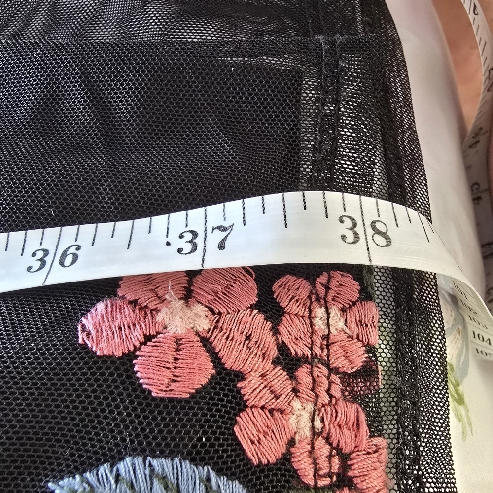 Reitmans Floral Embroidered Black Mesh Dress - Picture 11 of 12